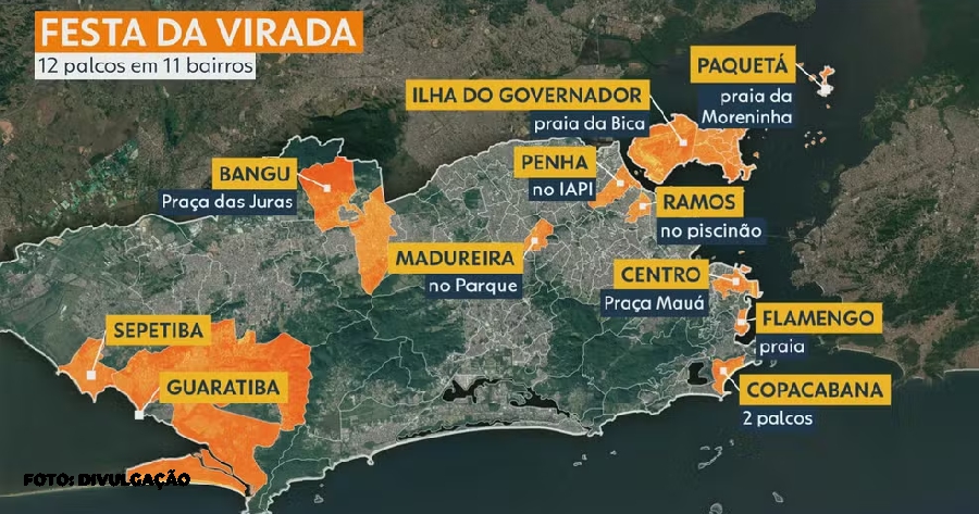 Réveillon no Rio de Janeiro: Diversidade de atrações em 12 Palcos pela Cidade