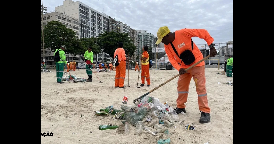 CLIN realiza limpeza rápida nas praias e orla de Niterói após as Festividades do Réveillon