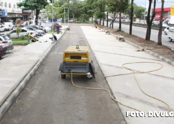 Aproximação da conclusão: Estacionamento no Jardim Alcântara prestes a ser finalizado