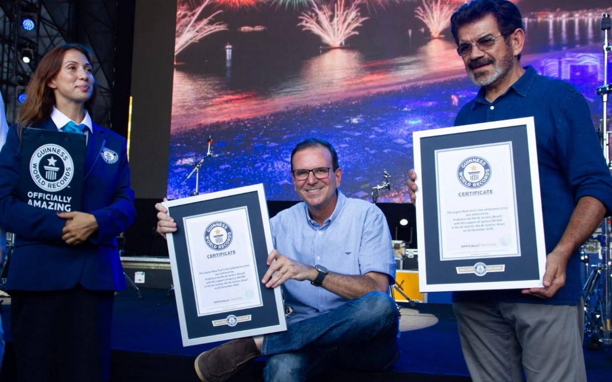 Réveillon de Copacabana entra para o Guinness como a maior festa de Ano Novo do mundo, reunindo milhões de pessoas na orla.