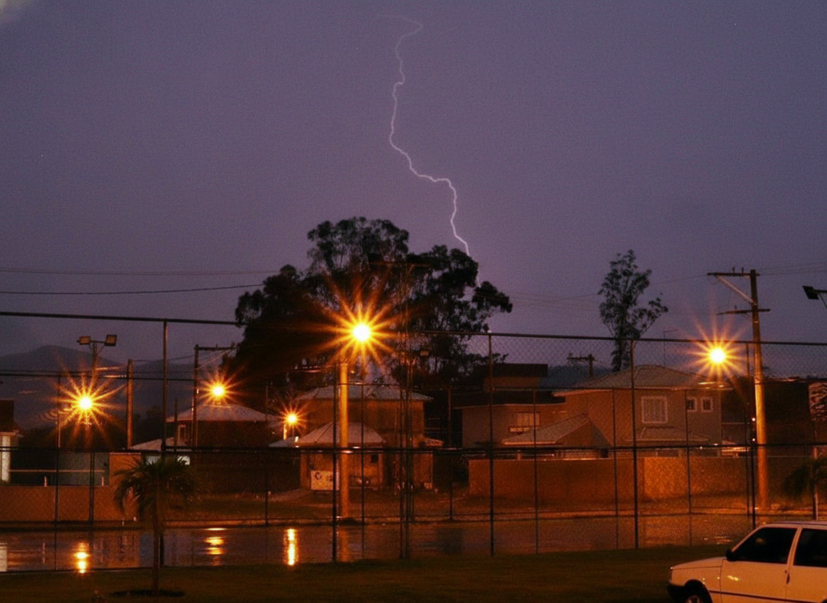 Chuva chegou à noite e mudou o clima em Niterói, trazendo alívio térmico após período de calor intenso.