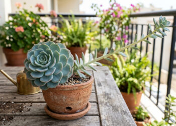 Cuidados Essenciais Evitam que Echeveria se Alongue por Falta de Luz